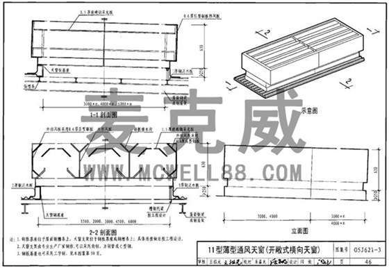 11型薄型屋頂天窗圖例 11型薄型屋頂天窗圖例