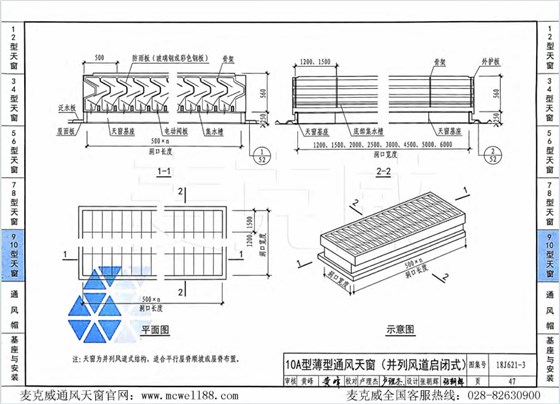 10A型薄型通風天窗 10A型薄型通風天窗