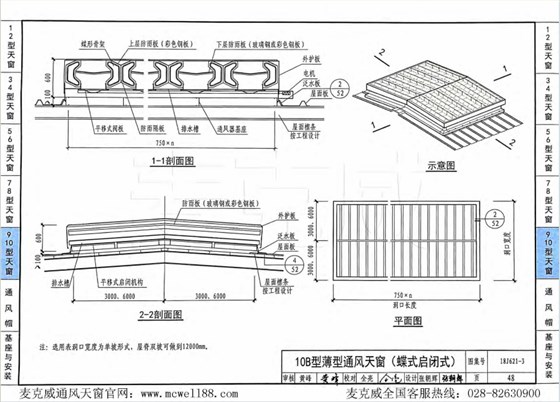 10B型薄型通風天窗 10B型薄型通風天窗