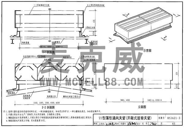 11型薄型屋頂天窗圖例 11型薄型屋頂天窗圖例